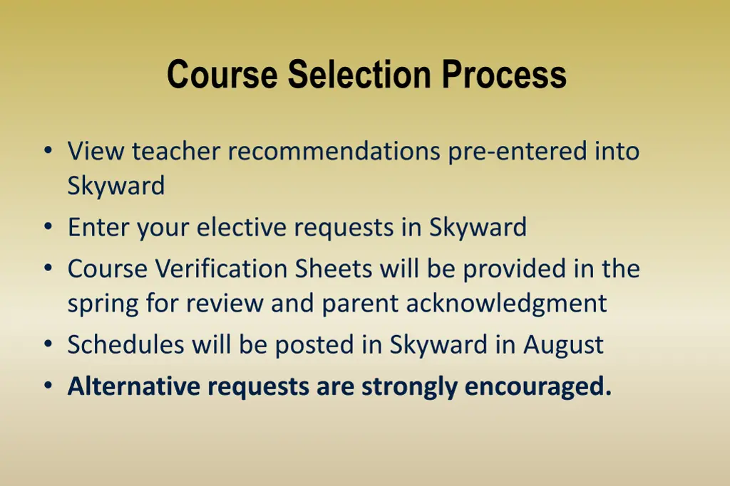 course selection process