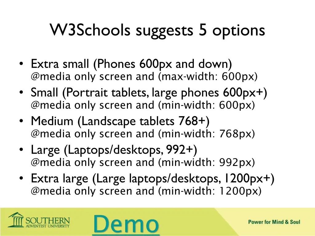 w3schools suggests 5 options