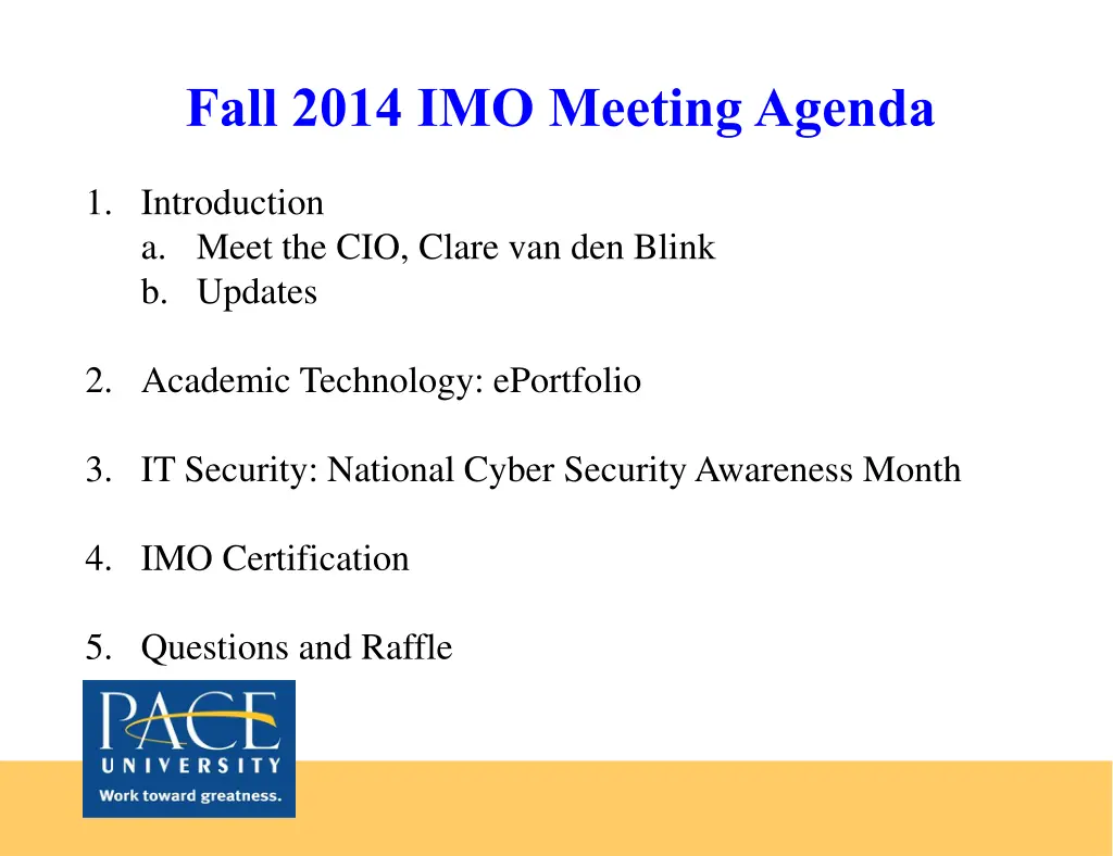 fall 2014 imo meeting agenda