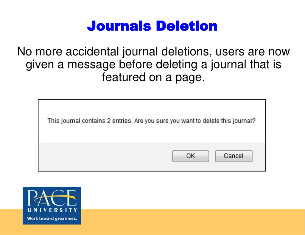 journals deletion journals deletion