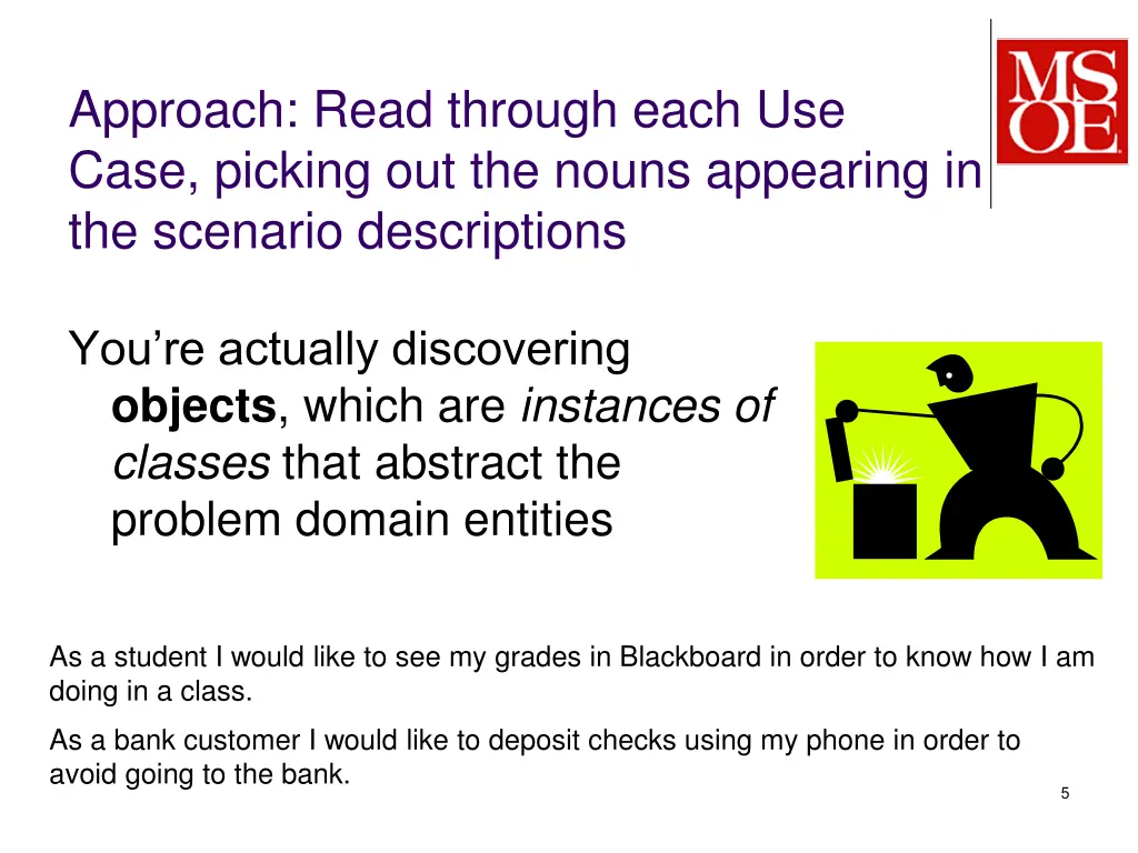 approach read through each use case picking