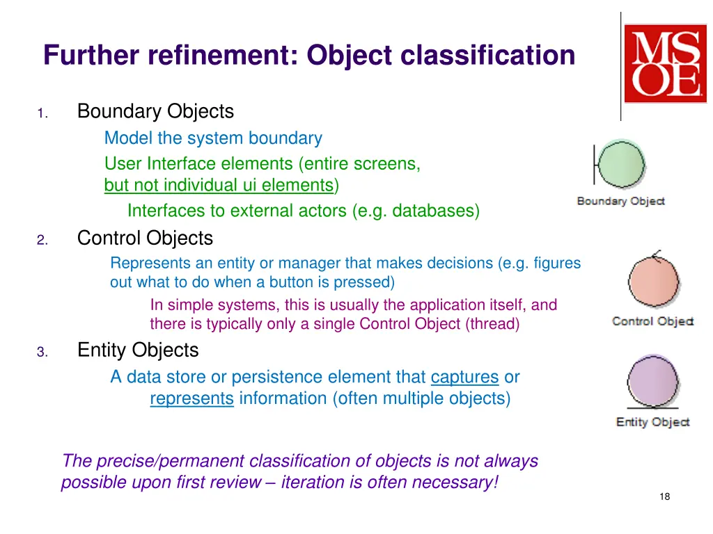 further refinement object classification
