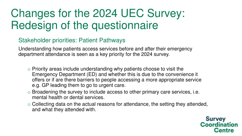 changes for the 2024 uec survey redesign