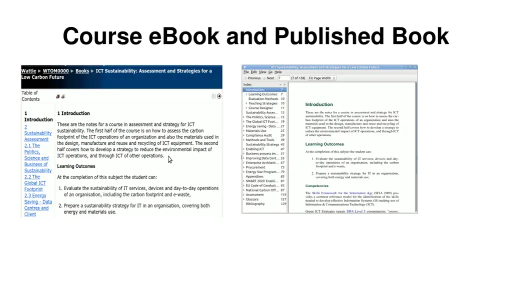 course ebook and published book
