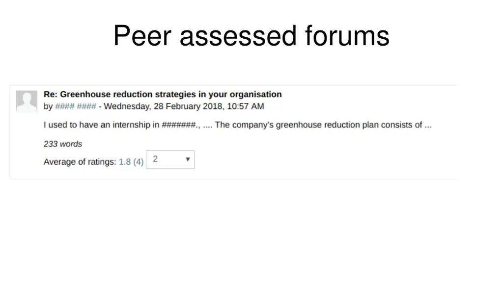 peer assessed forums