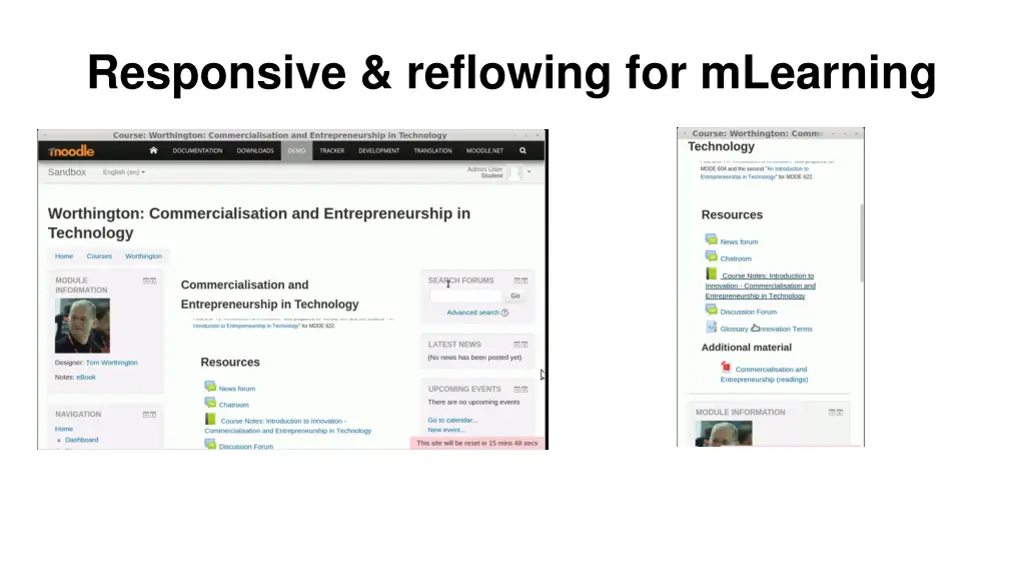 responsive reflowing for mlearning