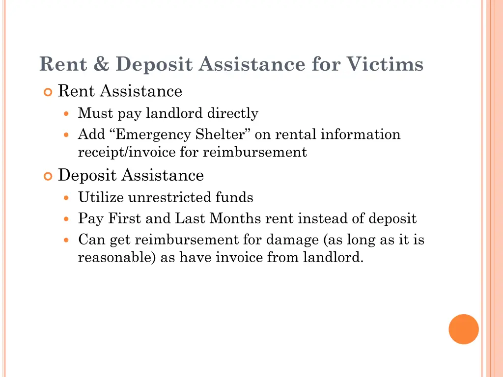 rent deposit assistance for victims rent