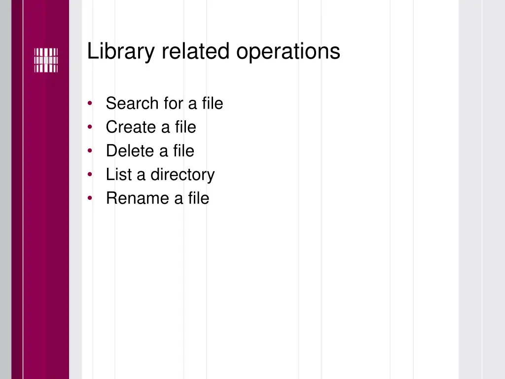 library related operations