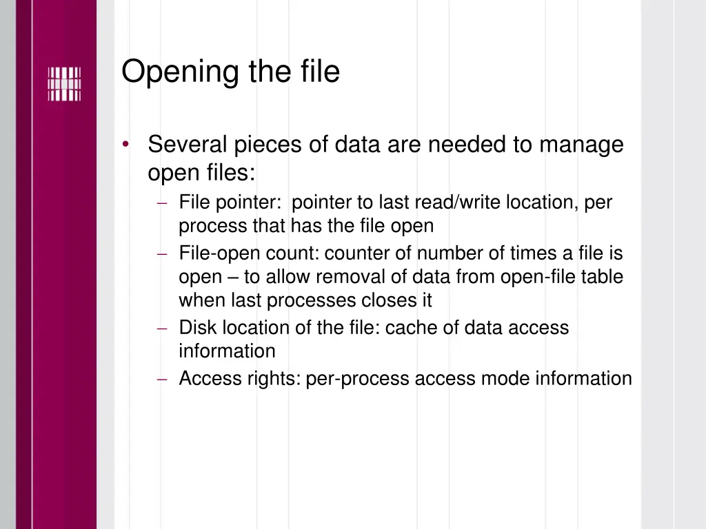 opening the file