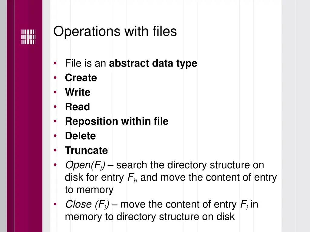 operations with files