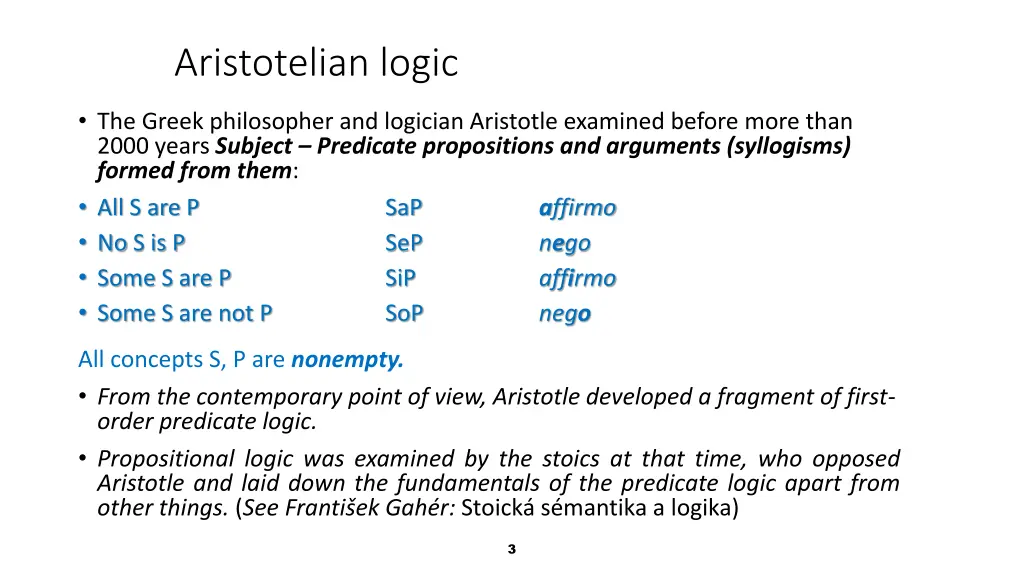 aristotelian logic