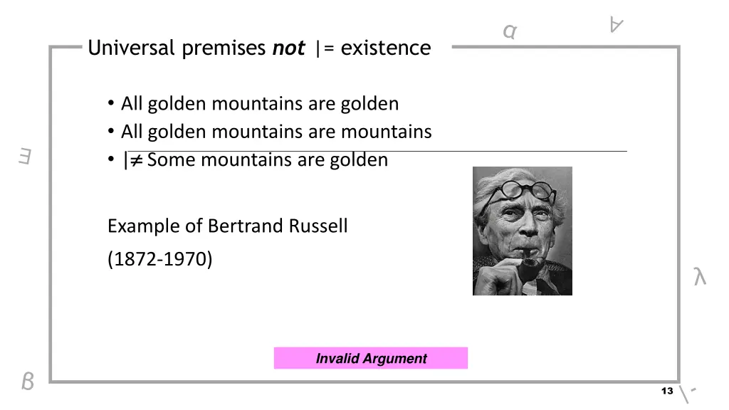 universal premises not existence