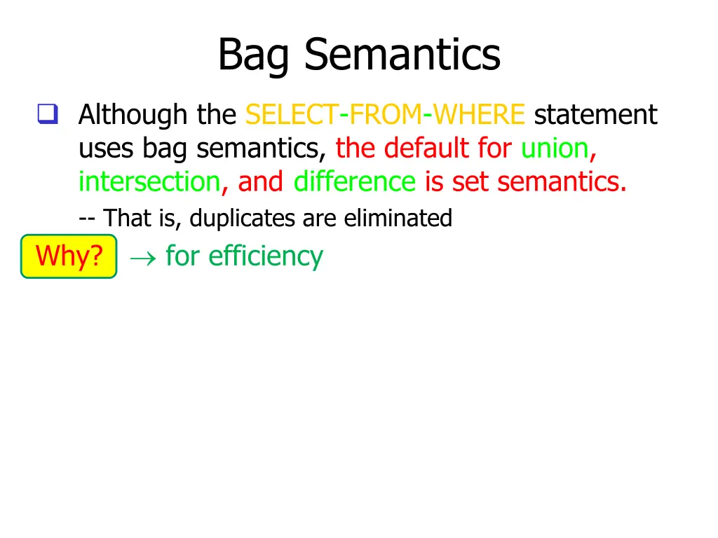 bag semantics 1