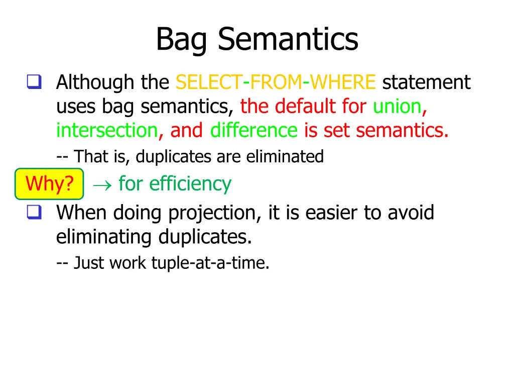 bag semantics 2