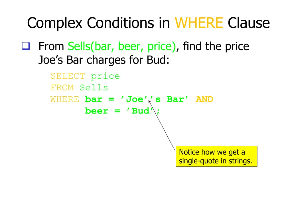 complex conditions in where clause 1