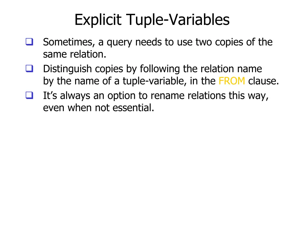 explicit tuple variables