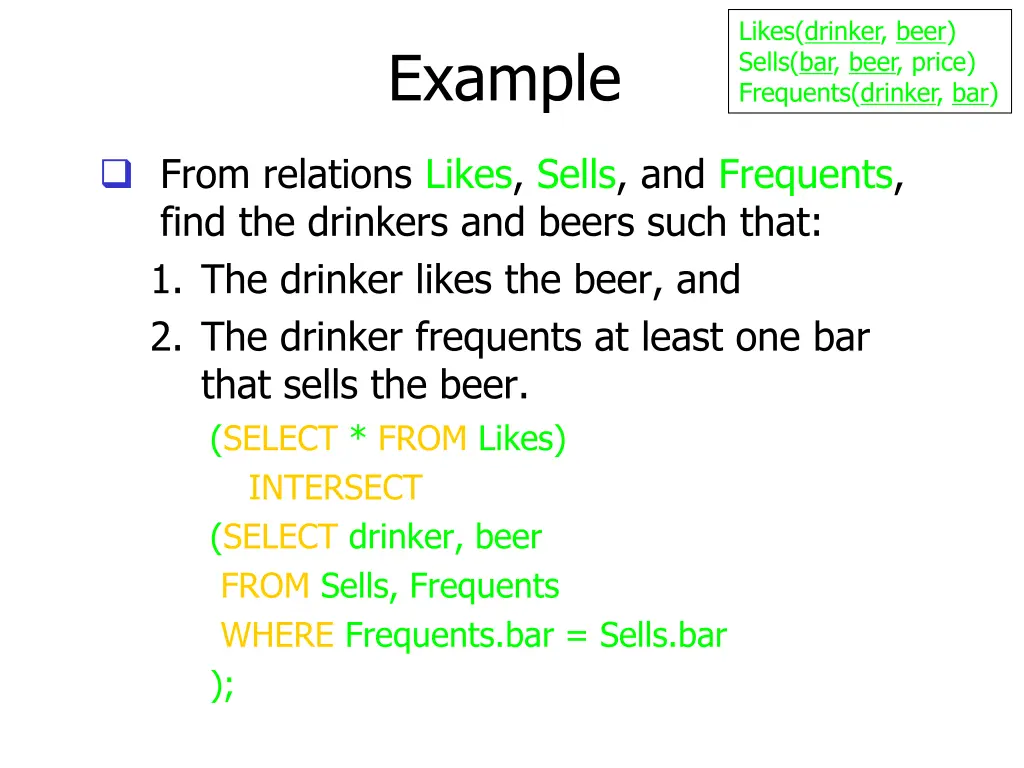 likes drinker beer sells bar beer price frequents