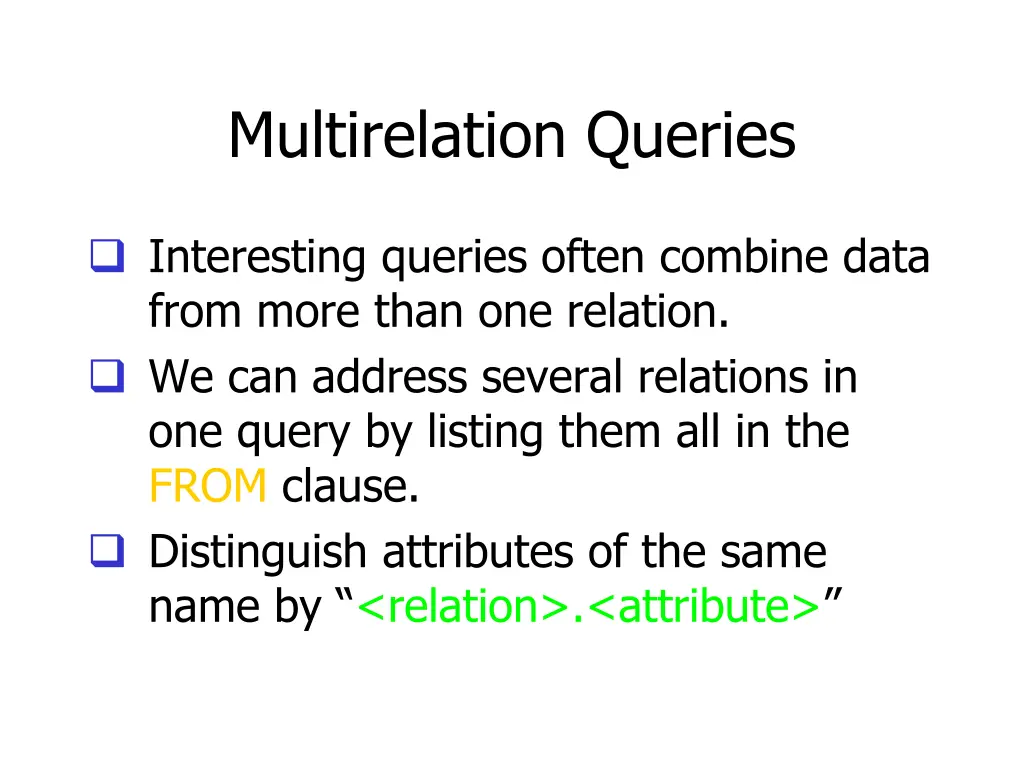 multirelation queries