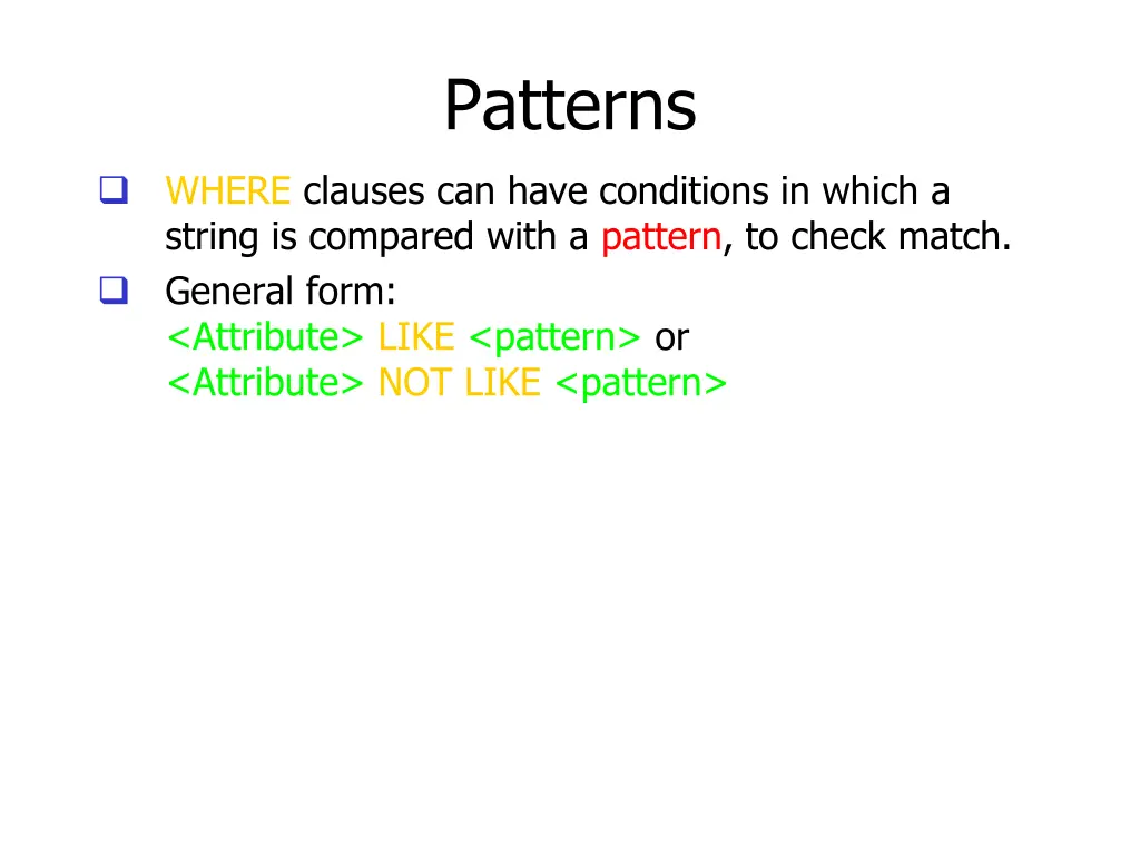 patterns