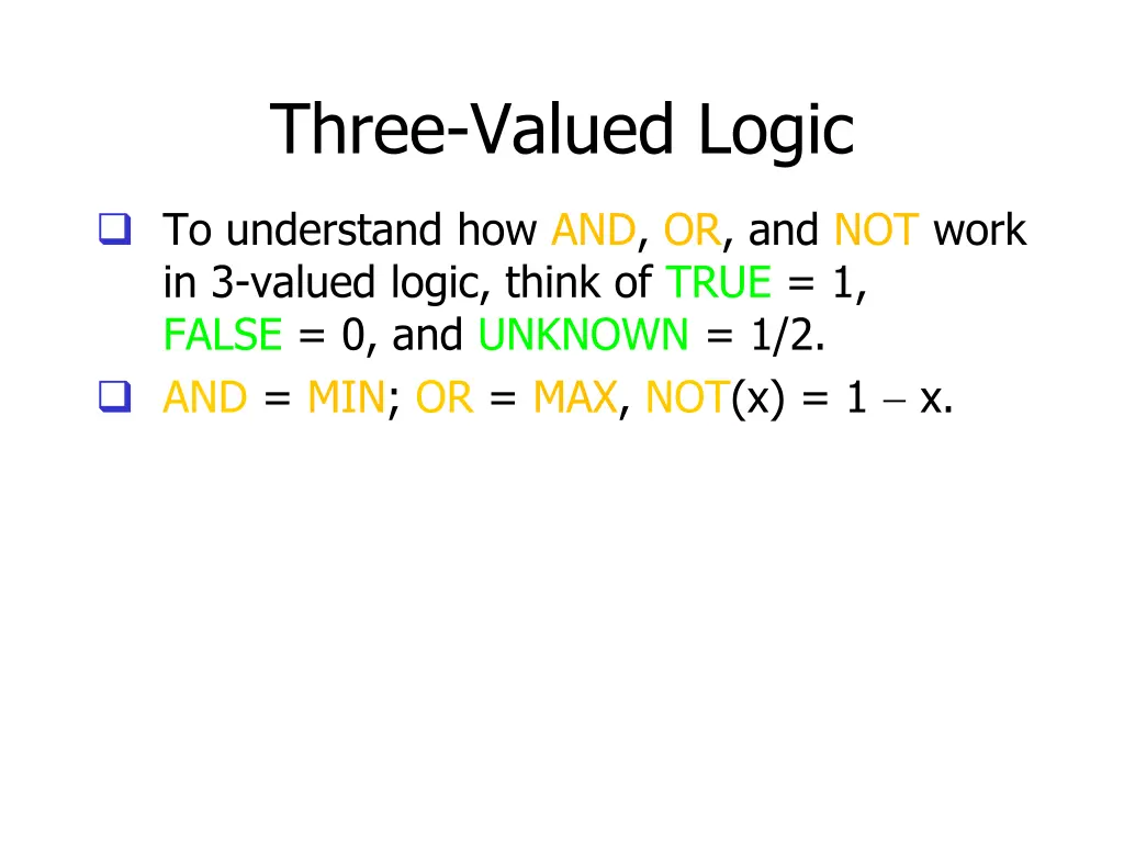 three valued logic 1