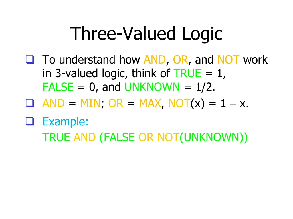 three valued logic 2