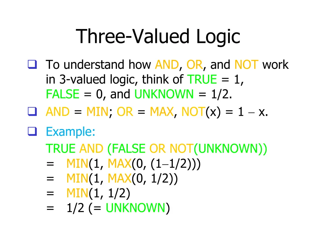 three valued logic 3