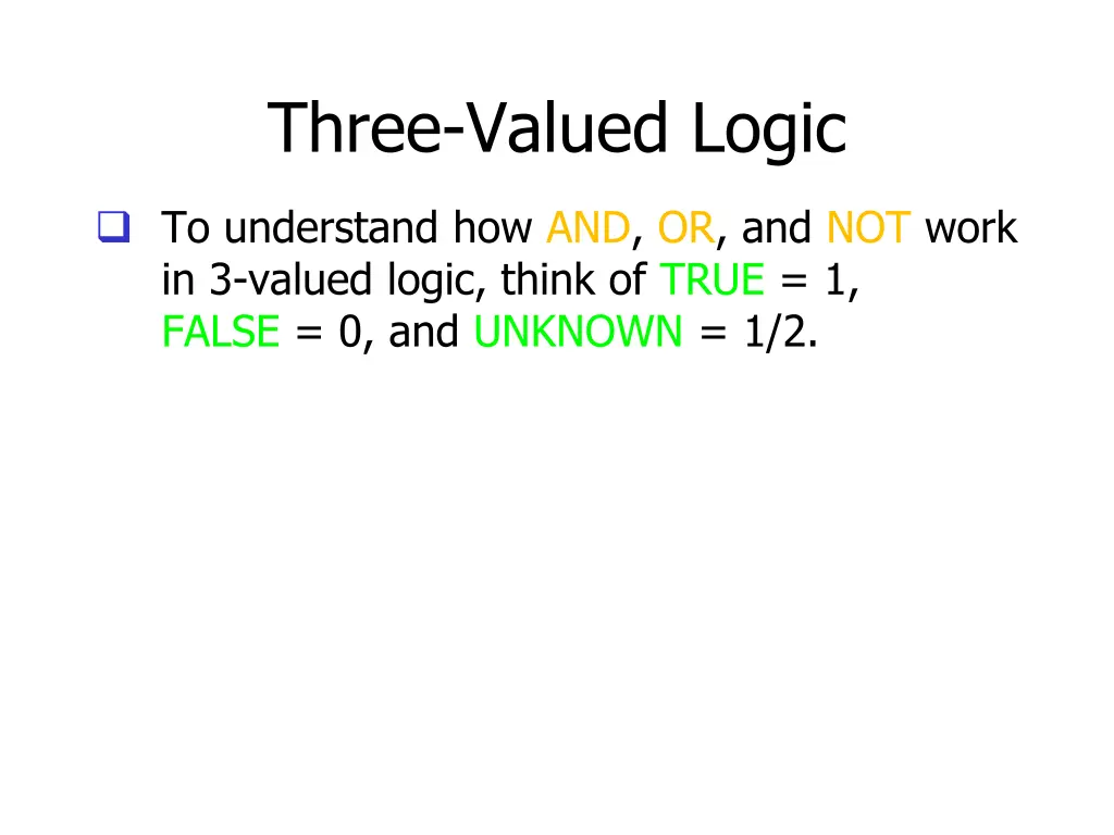 three valued logic