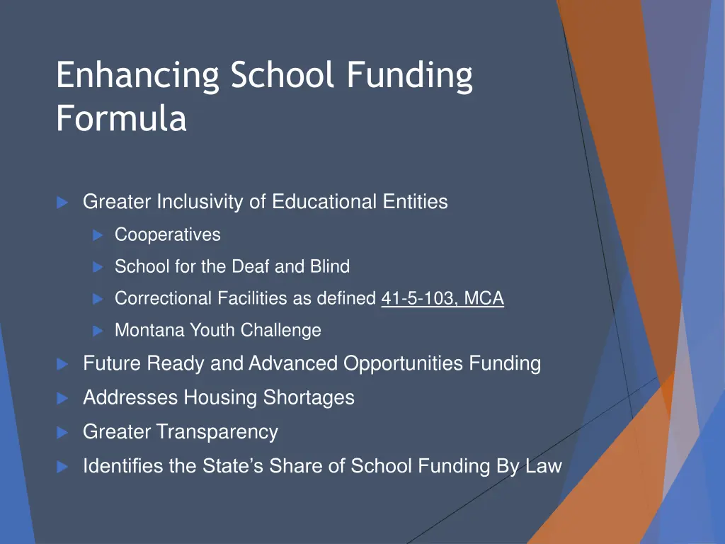 enhancing school funding formula 1