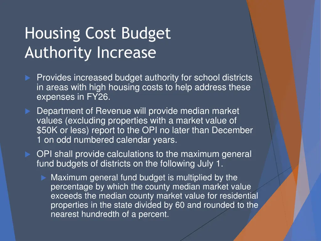 housing cost budget authority increase
