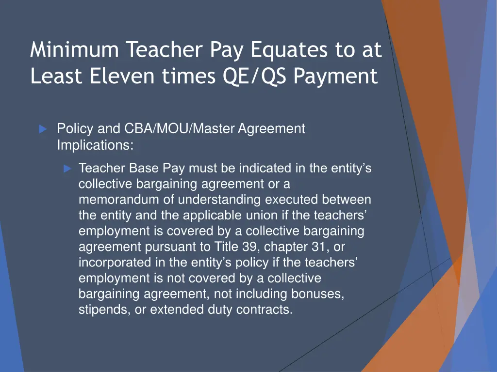 minimum teacher pay equates to at least eleven