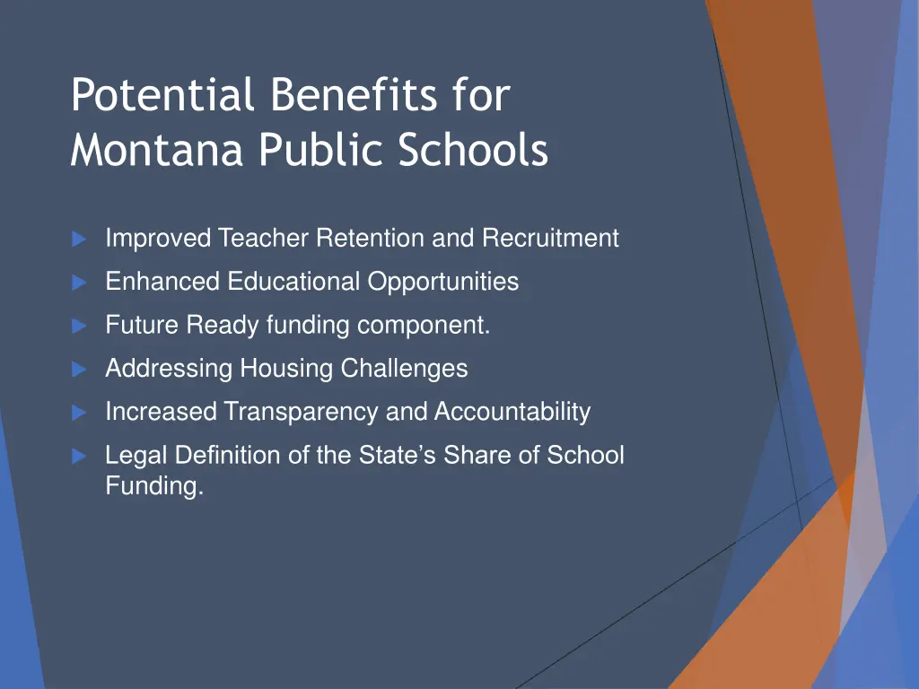 potential benefits for montana public schools