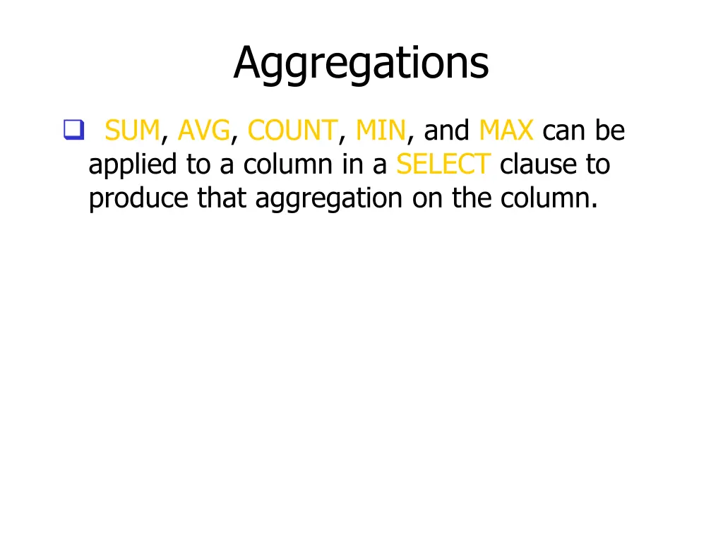 aggregations