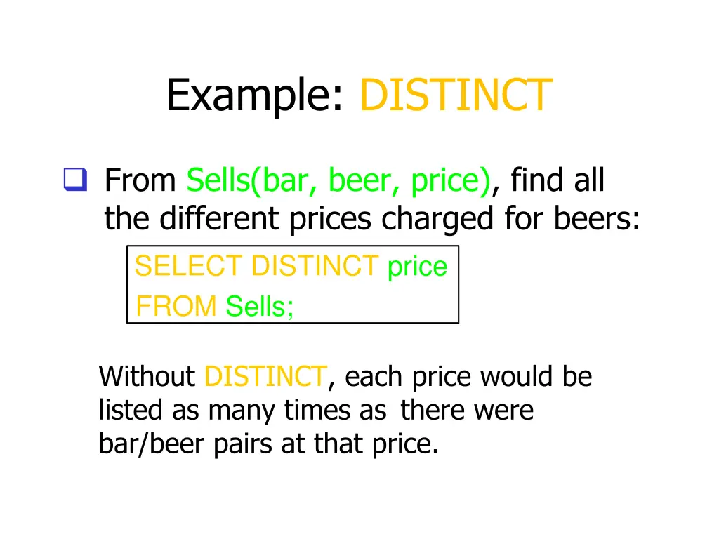 example distinct