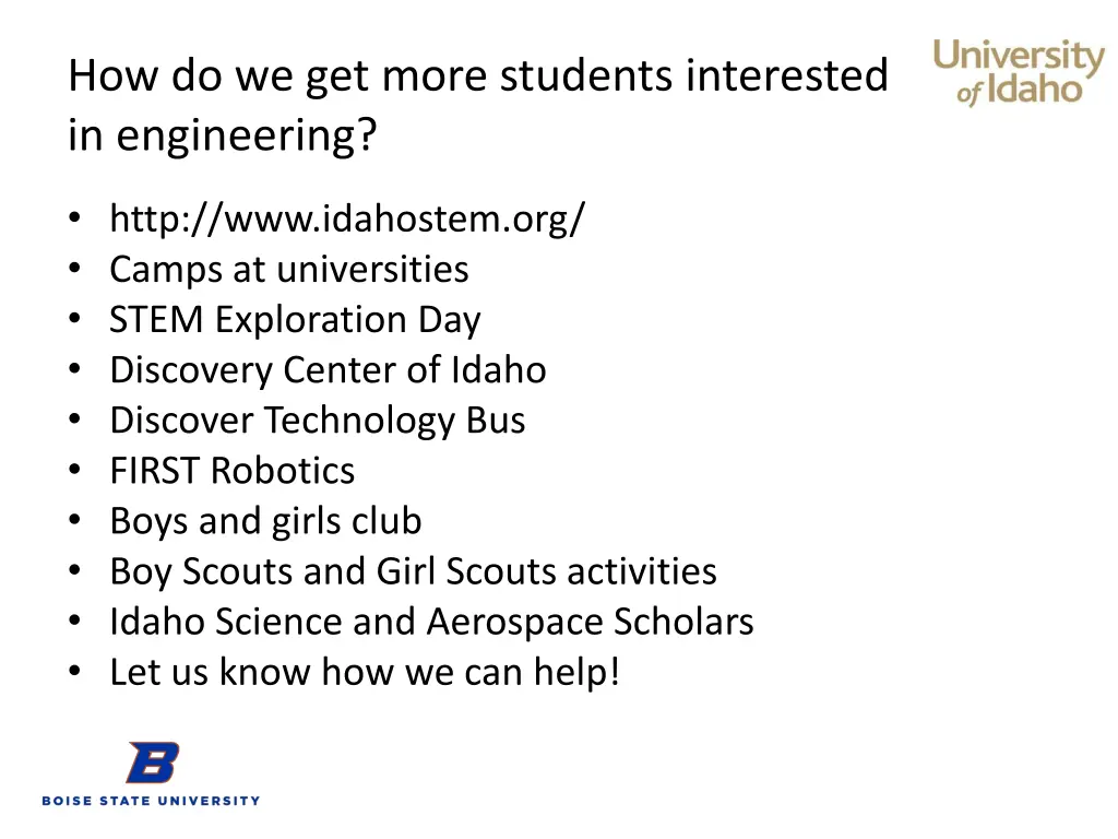 how do we get more students interested
