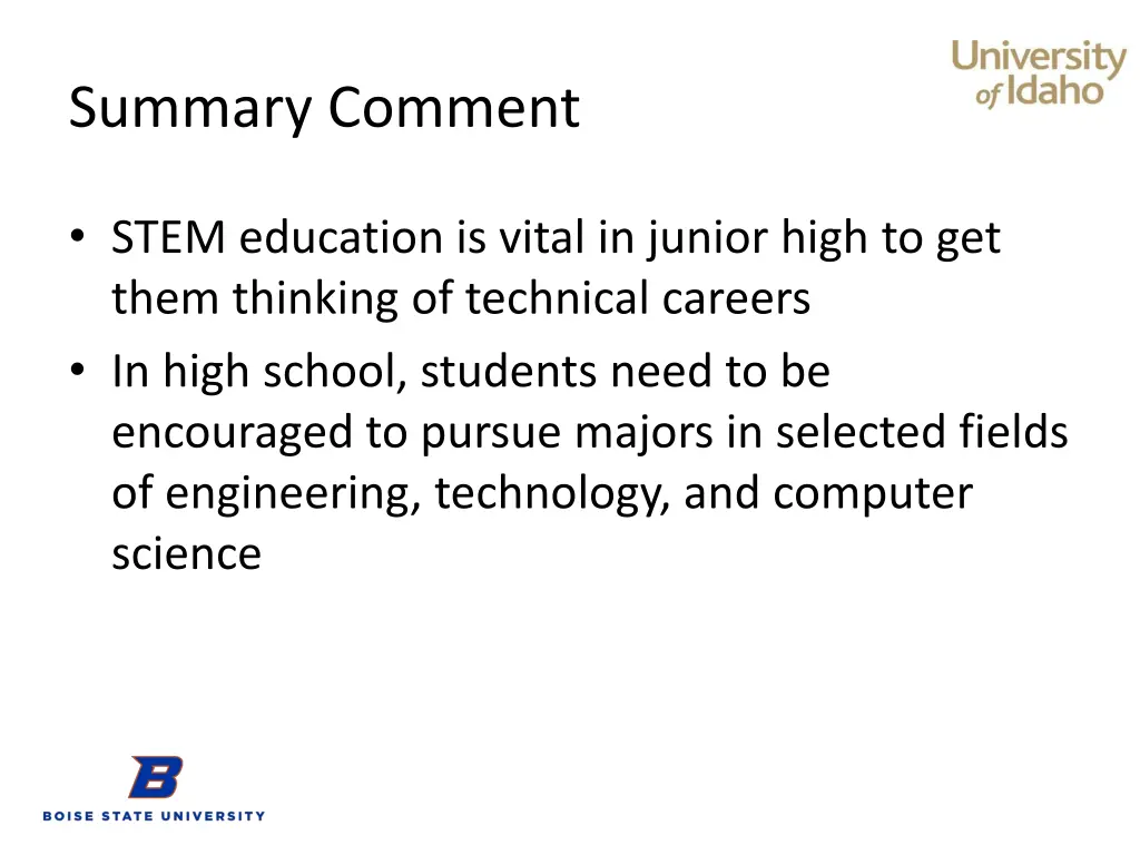summary comment