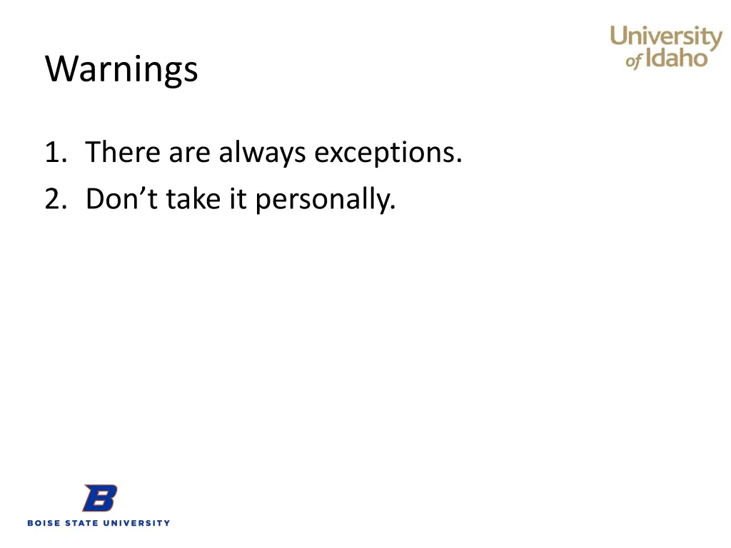 warnings