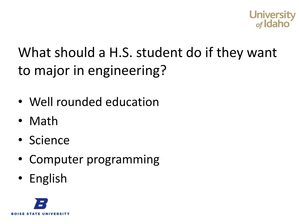 what should a h s student do if they want