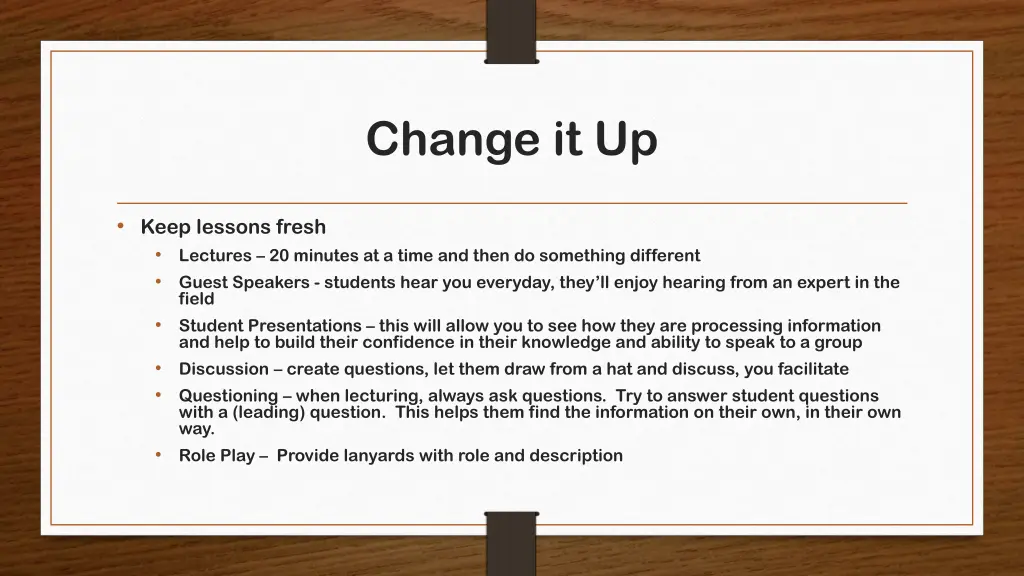 change it up