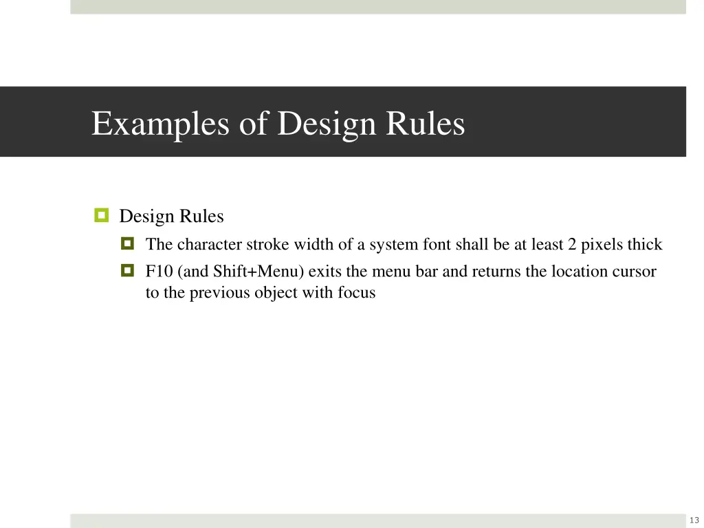 examples of design rules