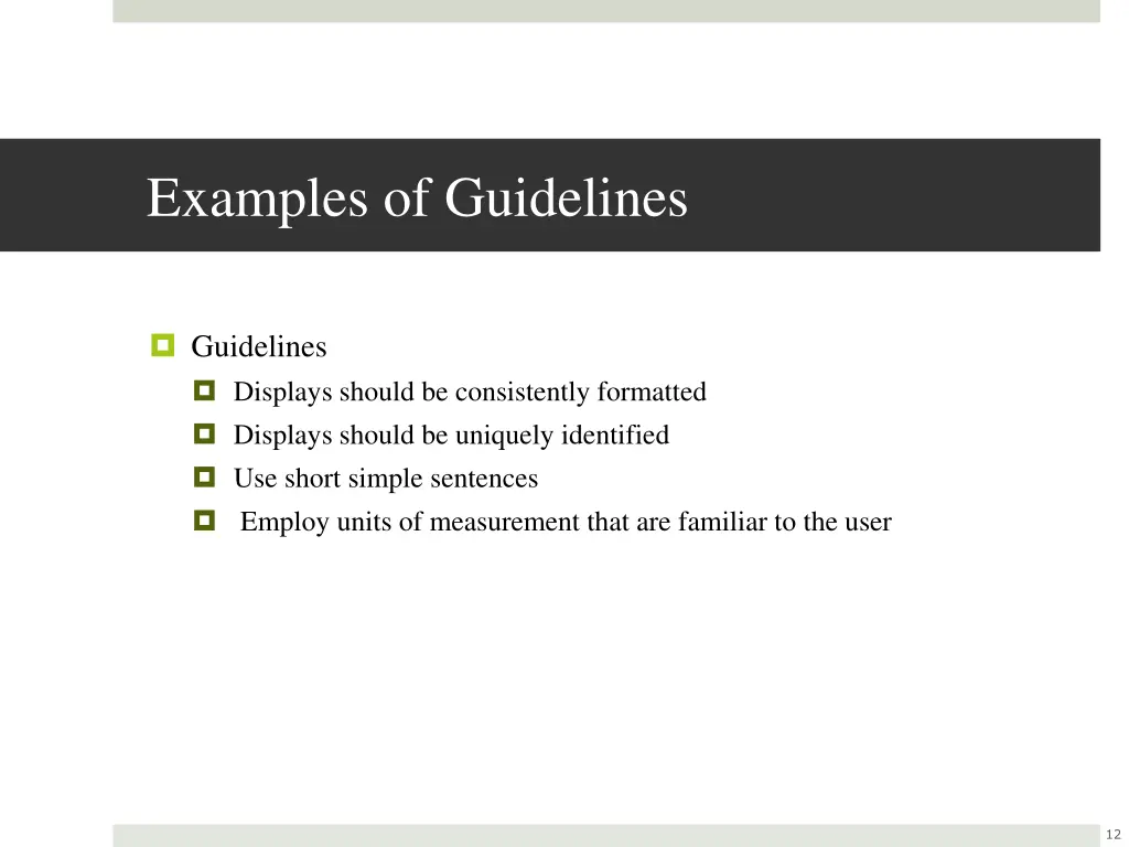 examples of guidelines