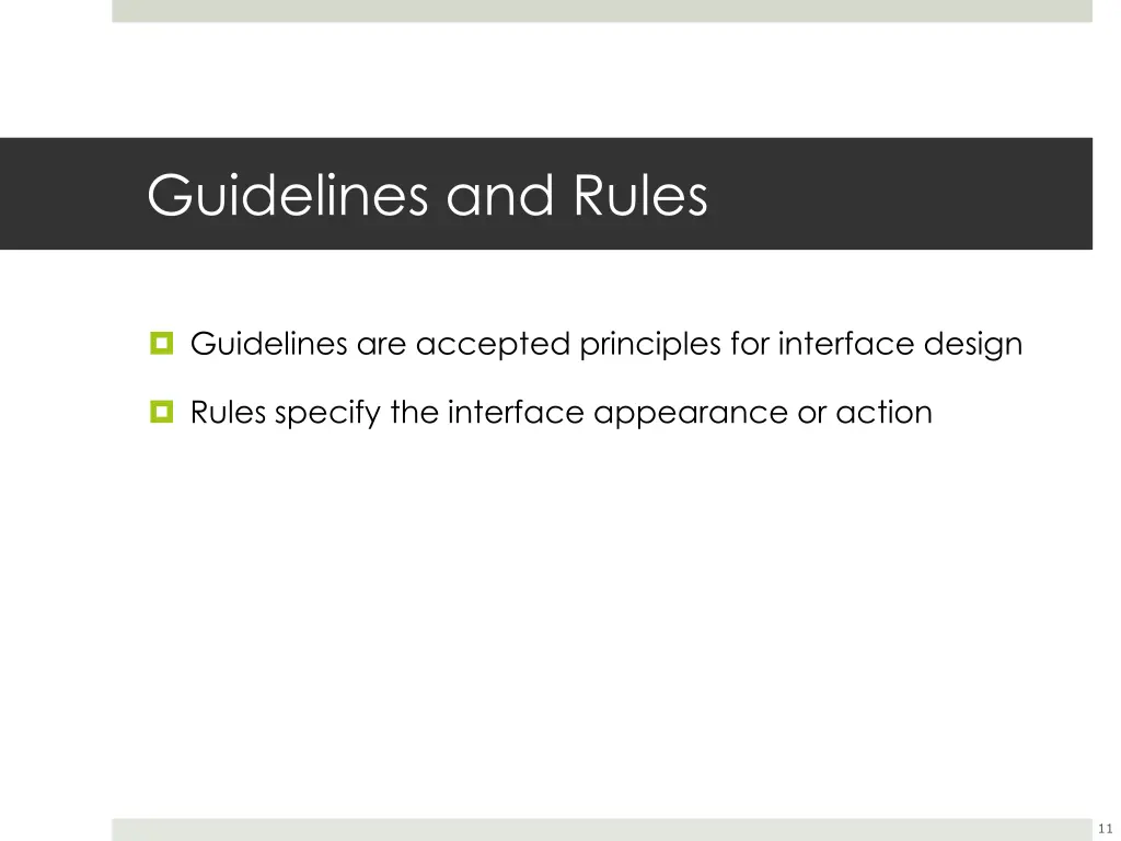 guidelines and rules