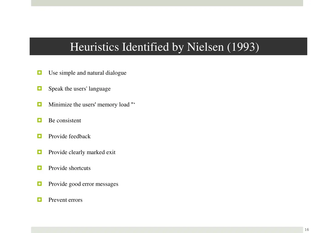 heuristics identified by nielsen 1993
