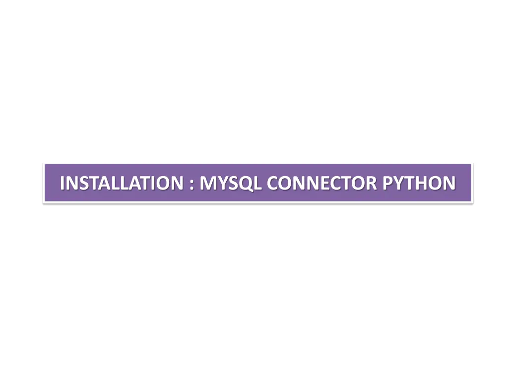installation mysql connector python