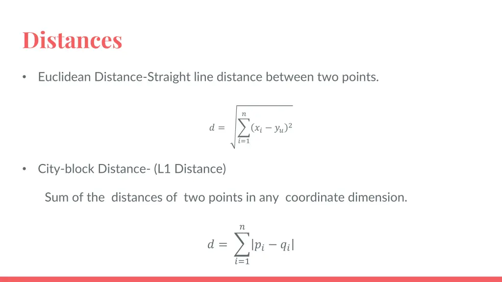 distances