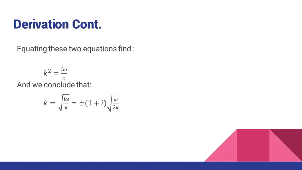 derivation cont