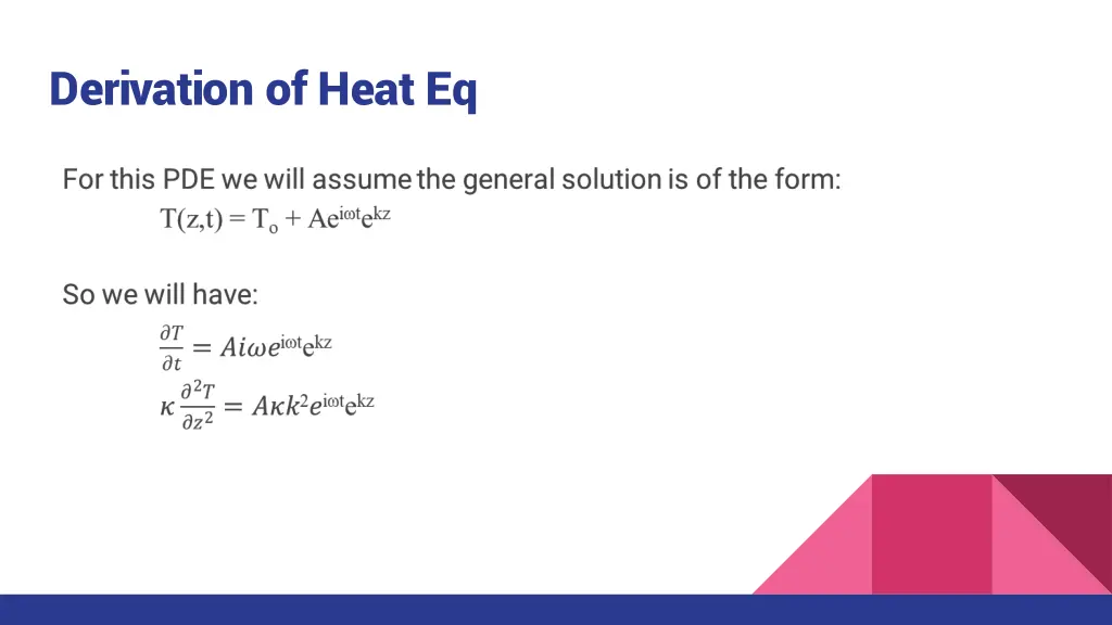 derivation of heat eq