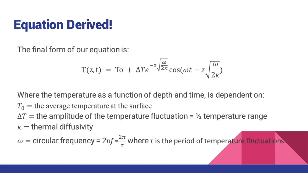 equation derived