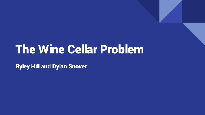 the wine cellar problem