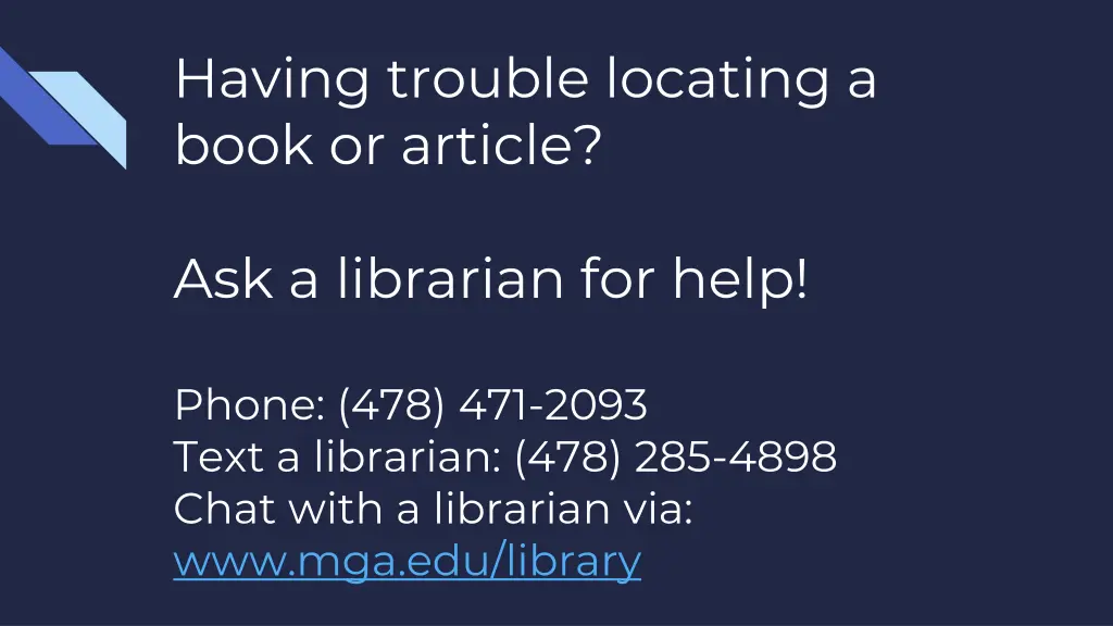 having trouble locating a book or article
