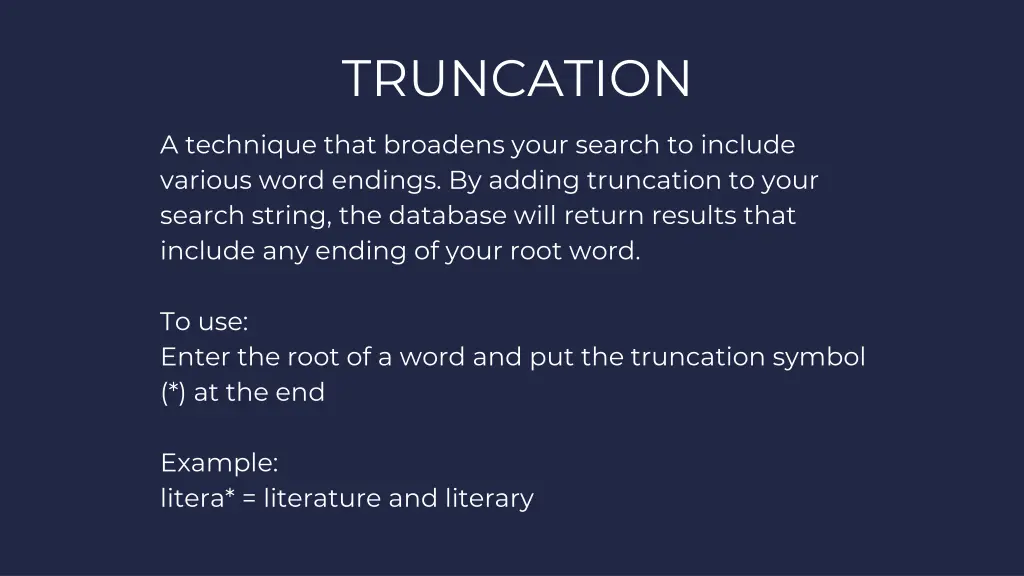 truncation